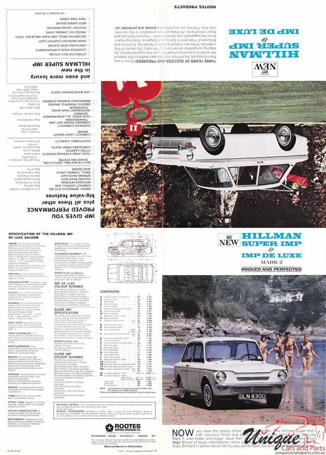 1965 Hillman Imp Mark 2 Brochure Page 8
